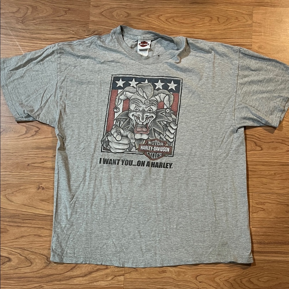 Harley-Davidson shirt joker clown I want you on a Harley Reading PA XL